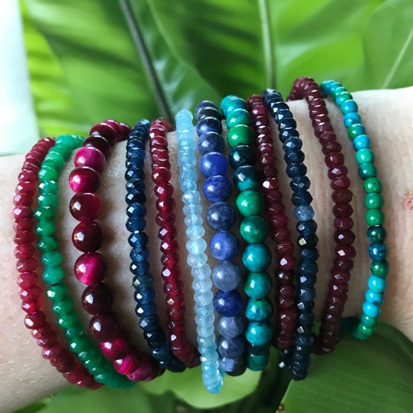 Jewelry - Genuine Gemstone bracelets - Emerald, Ruby…